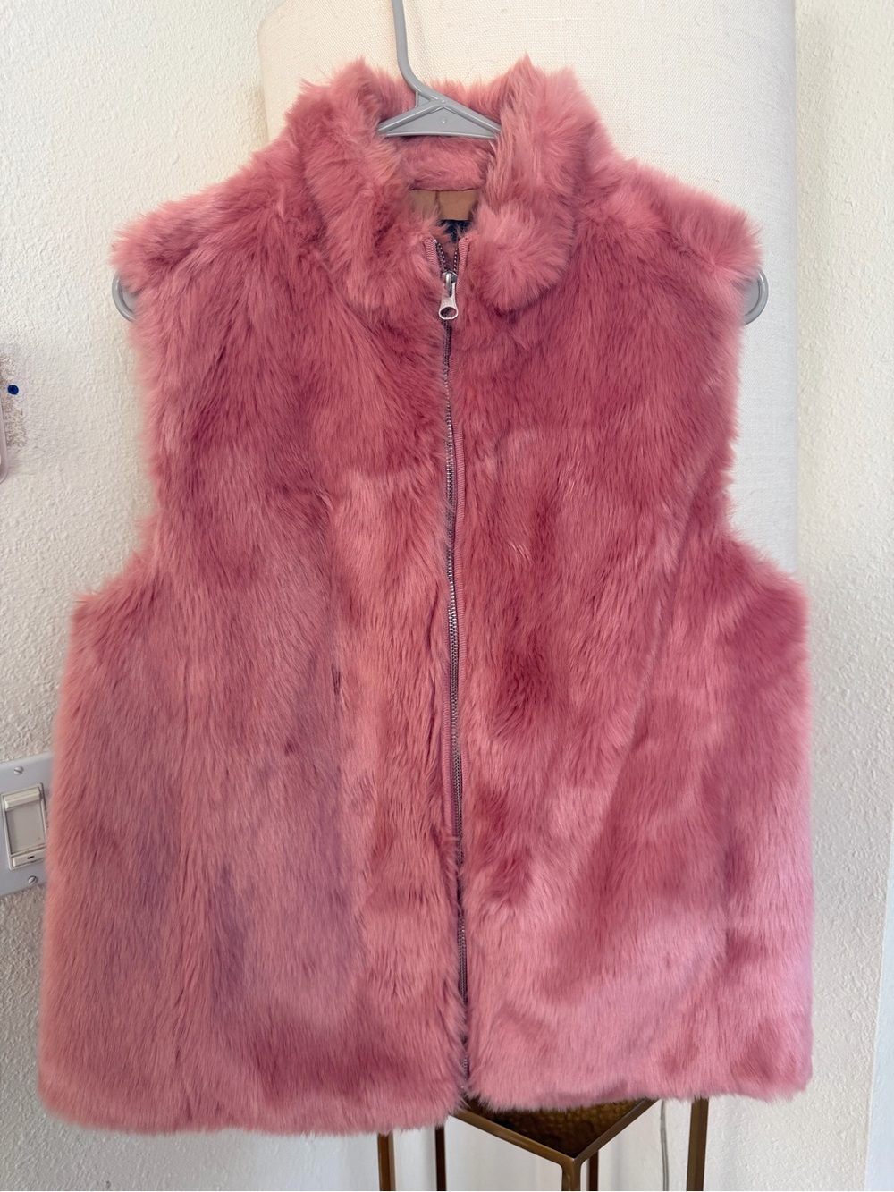 J.Crew Faux Fur Pink Vest Jacket
